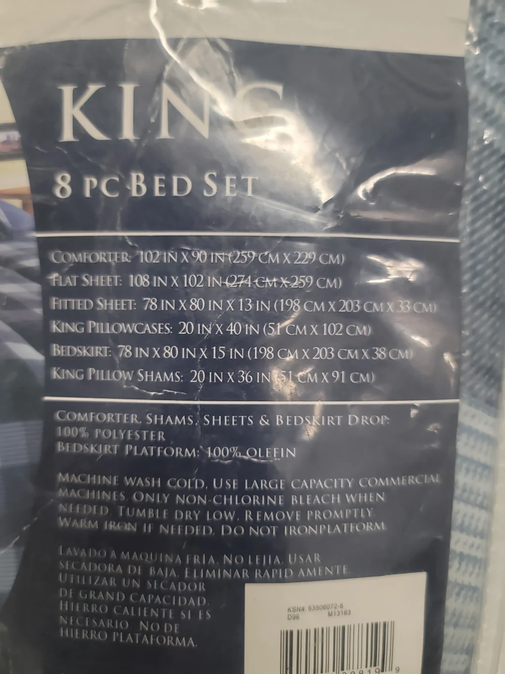 Color Mate Hoffman Plaid II King Bedding Set in Blue Plaid